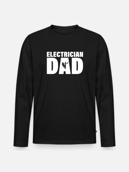 Job - Electrician father - Men's Premium Organic Long Sleeve Shirt - black
