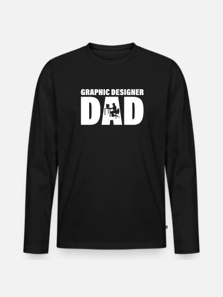 Job - Père Graphiste - T-shirt manches longues Premium bio Homme - noir