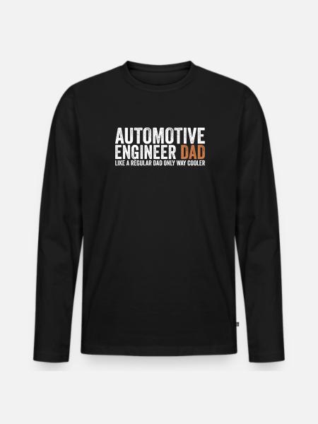 Papa - Automotive Engineer - Men's Premium Organic Long Sleeve Shirt - black