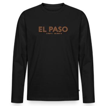 USA City Coordinates - El Paso - Men's Premium Organic Long Sleeve Shirt - black - Front - Nico (187cm)