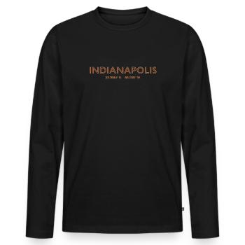USA Stadt Koordinaten - Indianapolis - Männer Premium Bio Langarmshirt - Schwarz - Vorne - Nico (187cm)