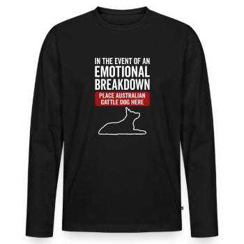 Emotional - Hunde Australisches Vieh - Männer Premium Bio Langarmshirt - Schwarz - Vorne - Nico (187cm)