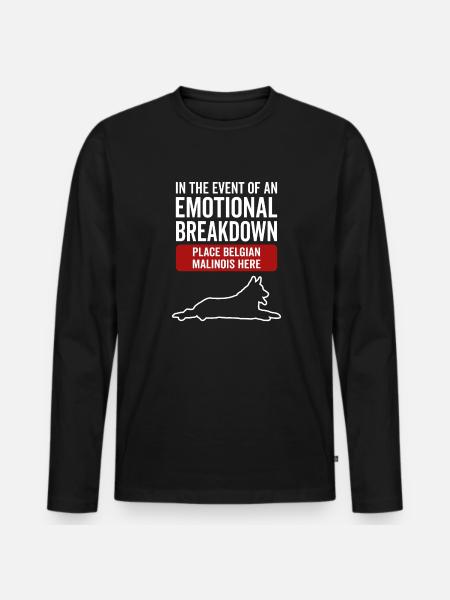 Emotional - Belgian Malinois dog - Men's Premium Organic Long Sleeve Shirt - black