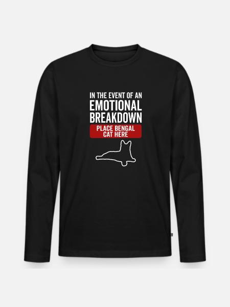 Émotionnel - Chat du Bengale - T-shirt manches longues Premium bio Homme - noir