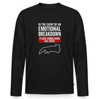 Emotional - Himalaya-Katze - Männer Premium Bio Langarmshirt - Schwarz - Vorne - Nico (187cm)