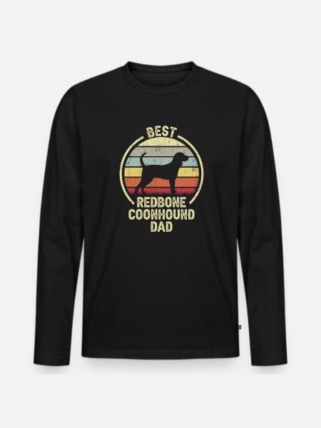 Bester Hundevater - Redbone Coonhound - Männer Premium Bio Langarmshirt - Schwarz