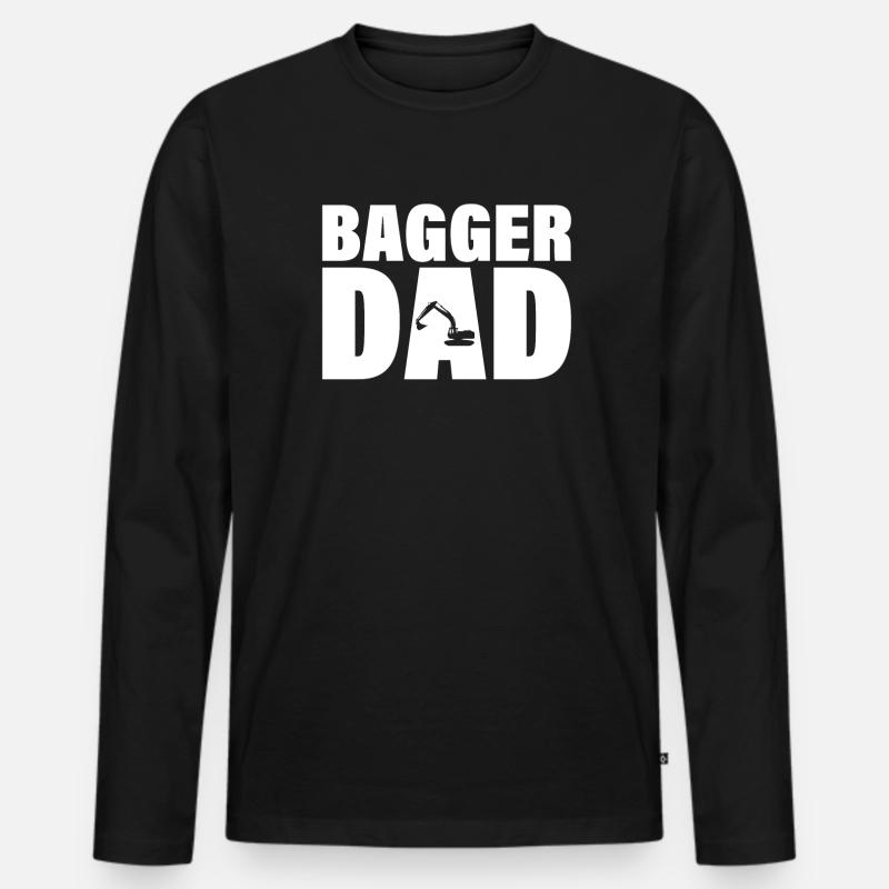 Job - Bagger Dad - Männer Premium Bio Langarmshirt - Schwarz