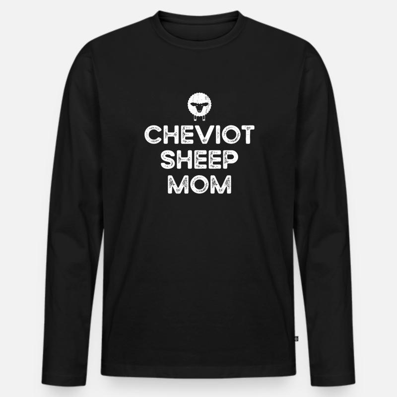 Bauer-Mutter-Mutter - Cheviot-Schaf - Männer Premium Bio Langarmshirt - Schwarz