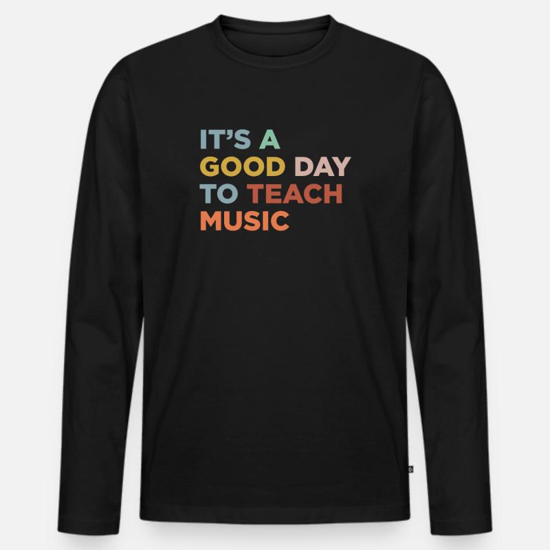 Musiklehrer Beibringen - Männer Premium Bio Langarmshirt - Schwarz