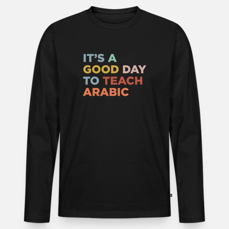 Arabischlehrer Unterrichten - Männer Premium Bio Langarmshirt - Schwarz