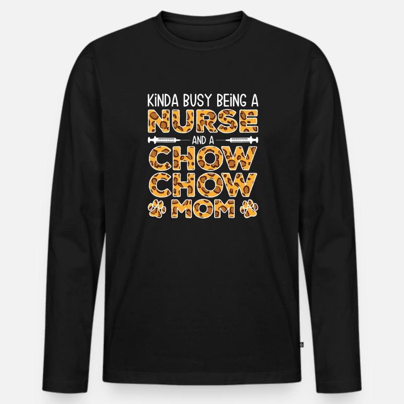 Krankenschwester-Hundemutter - Chow-Chow - Männer Premium Bio Langarmshirt - Schwarz