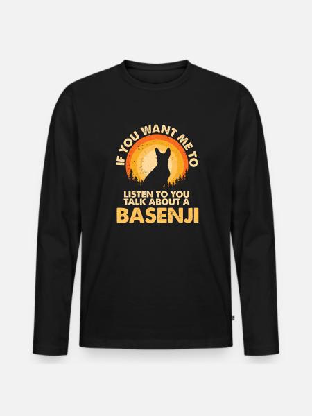 Parlez du chien Basenji - T-shirt manches longues Premium bio Homme - noir
