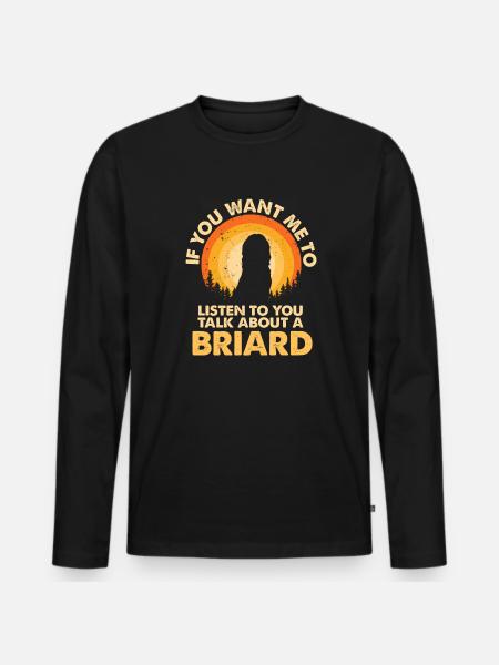 Talk about dog Briard - Men's Premium Organic Long Sleeve Shirt - black