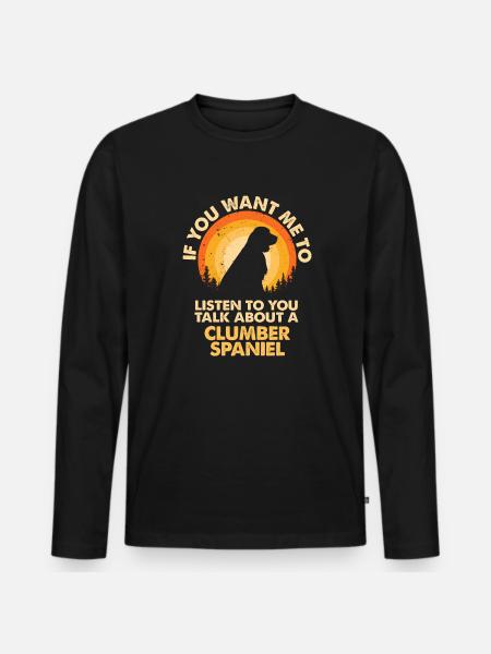 Talk about dog Clumber Spaniel - Men's Premium Organic Long Sleeve Shirt - black