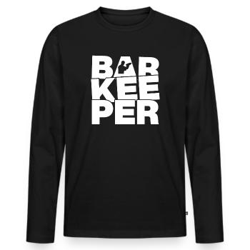 Beruf Arbeit - Barkeeper - Männer Premium Bio Langarmshirt - Schwarz - Vorne - Nico (187cm)