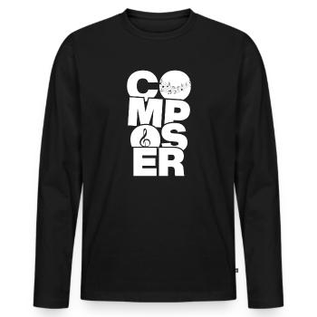 Profession Travail - Compositeur - T-shirt manches longues Premium bio Homme - noir - Devant - Nico (187cm)