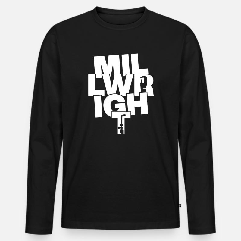 Professional Work - Millwright - Men's Premium Organic Long Sleeve Shirt - black