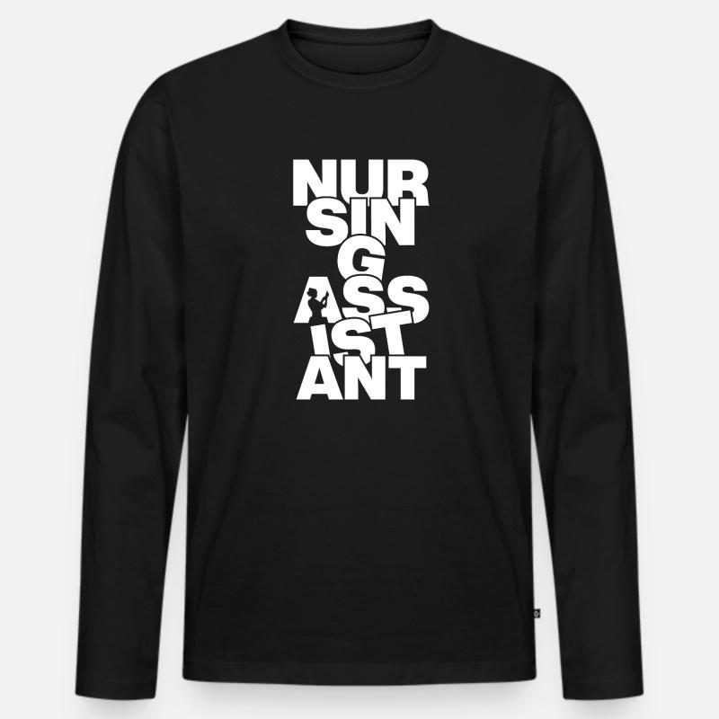 Berufsarbeitsarbeit - Krankenpflegerassistent - Männer Premium Bio Langarmshirt - Schwarz