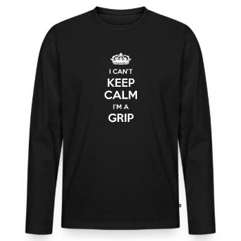Ich Kann Mich Nicht Beruhigen, Ich Bin Ein Griff - Männer Premium Bio Langarmshirt - Schwarz - Vorne - Nico (187cm)