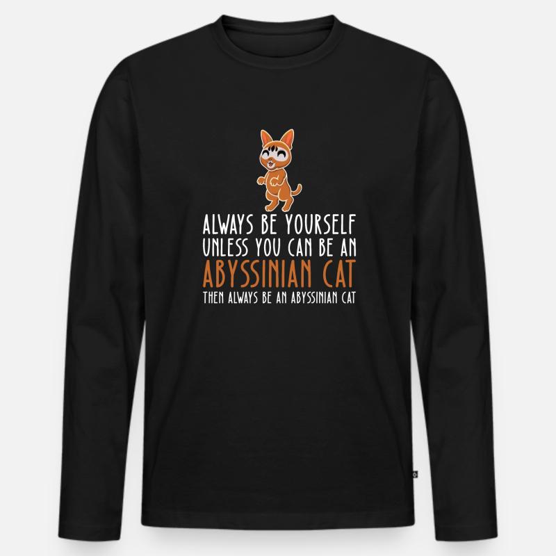 Sei Du Selbst - Abessinierkatze - Männer Premium Bio Langarmshirt - Schwarz