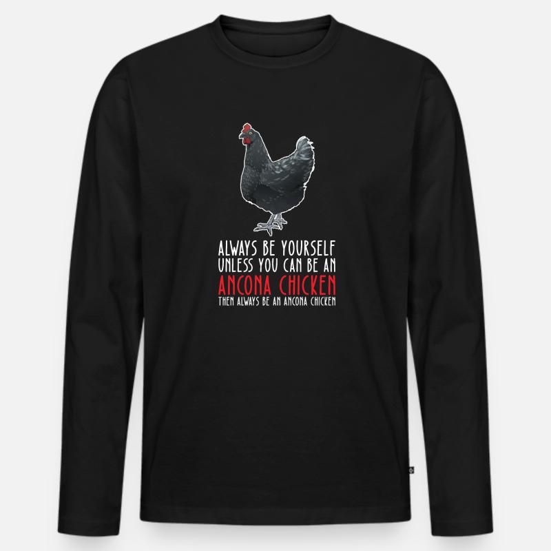 Sei Du Selbst - Ancona Chicken - Männer Premium Bio Langarmshirt - Schwarz