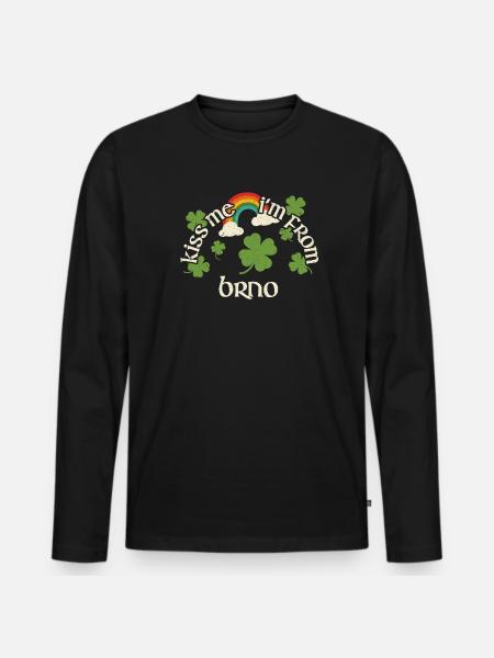 Embrasse-moi - Saint-Patrick Brno - T-shirt manches longues Premium bio Homme - noir