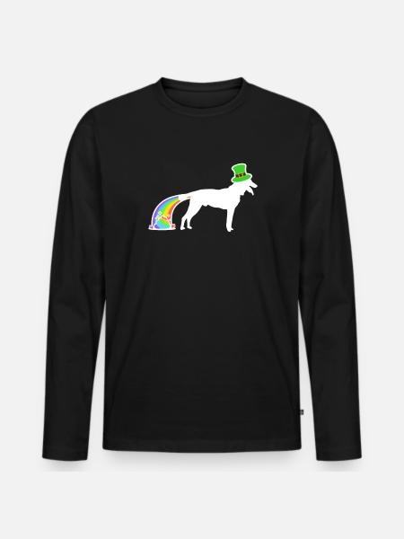 St. Patrick's dog - Belgian Tervuren - Men's Premium Organic Long Sleeve Shirt - black