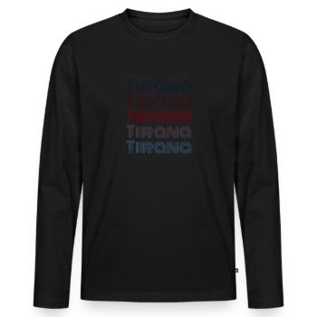 Vintage Albania City - Retro Tirana - Men's Premium Organic Long Sleeve Shirt - black - Front - Nico (187cm)