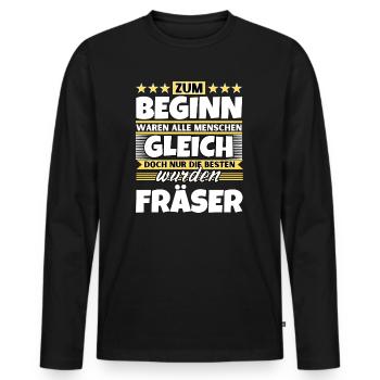 Zum Beginn gleich die besten wurden Fräser - Männer Premium Bio Langarmshirt - Schwarz - Vorne - Nico (187cm)
