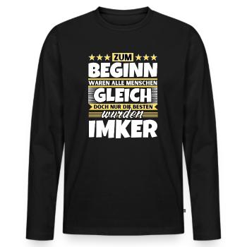 Zum Beginn gleich die besten wurden Imker - Männer Premium Bio Langarmshirt - Schwarz - Vorne - Nico (187cm)