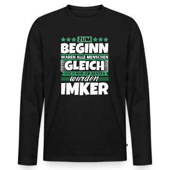 Zum Beginn gleich die besten wurden Imker - Männer Premium Bio Langarmshirt - Schwarz - Vorne - Nico (187cm)