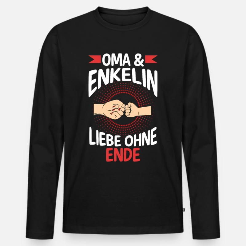 Oma Großmutter und Enkelin - Männer Premium Bio Langarmshirt - Schwarz