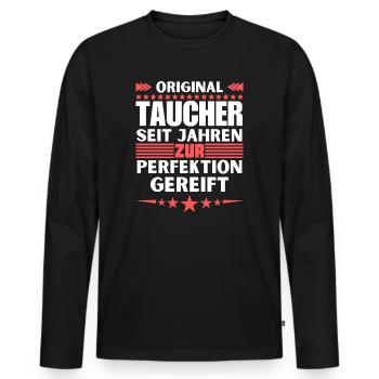Divers Matured to Perfection - Men's Premium Organic Long Sleeve Shirt - black - Front - Nico (187cm)