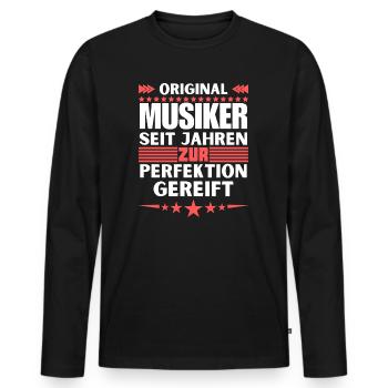 Musicians Matured to Perfection - Men's Premium Organic Long Sleeve Shirt - black - Front - Nico (187cm)
