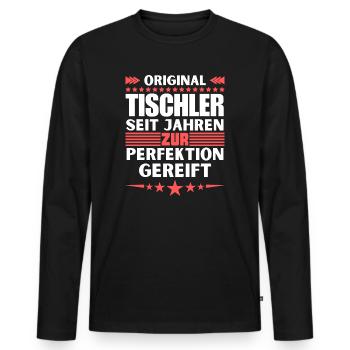 Des charpentiers mûris à la perfection - T-shirt manches longues Premium bio Homme - noir - Devant - Nico (187cm)
