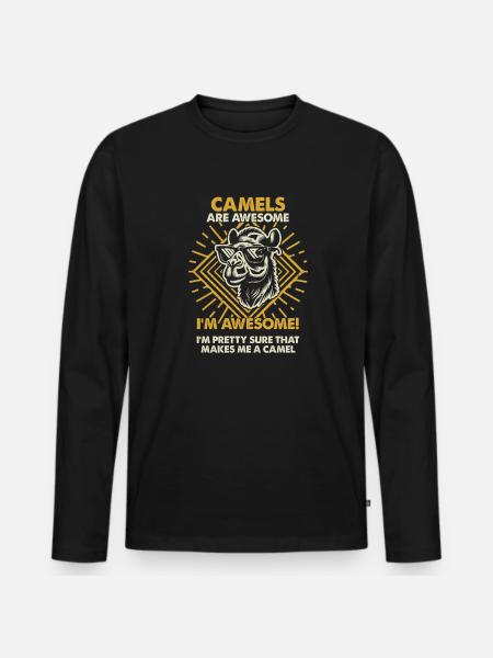 Camels Are Great - Mama Dad - Men's Premium Organic Long Sleeve Shirt - black