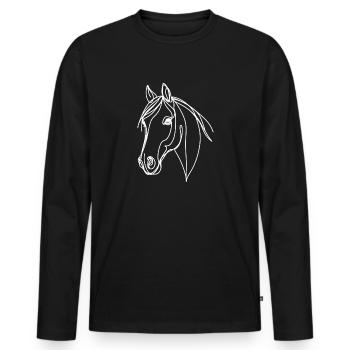 Line Art Papa Maman - Hanovrien - T-shirt manches longues Premium bio Homme - noir - Devant - Nico (187cm)
