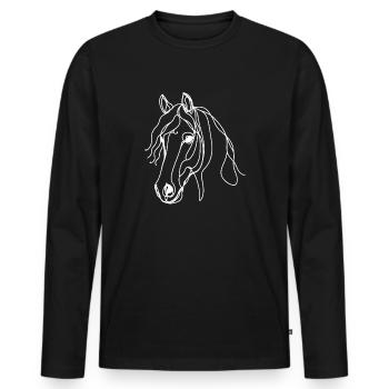 Line Art Dad Mom - Frisian - Men's Premium Organic Long Sleeve Shirt - black - Front - Nico (187cm)