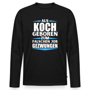 Le chef a décroché le mauvais emploi - T-shirt manches longues Premium bio Homme - noir - Devant - Nico (187cm)