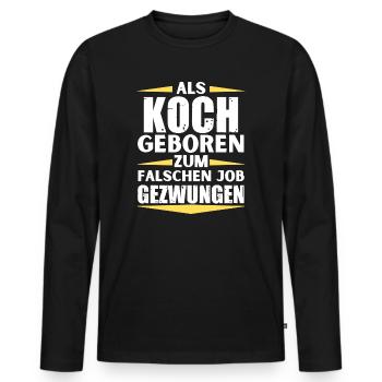 Le chef a décroché le mauvais emploi - T-shirt manches longues Premium bio Homme - noir - Devant - Nico (187cm)