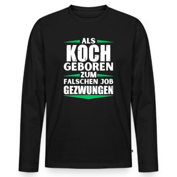 Le chef a décroché le mauvais emploi - T-shirt manches longues Premium bio Homme - noir - Devant - Nico (187cm)