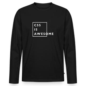 CSS est génial t-shirt - T-shirt manches longues Premium bio Homme - noir - Devant - Nico (187cm)