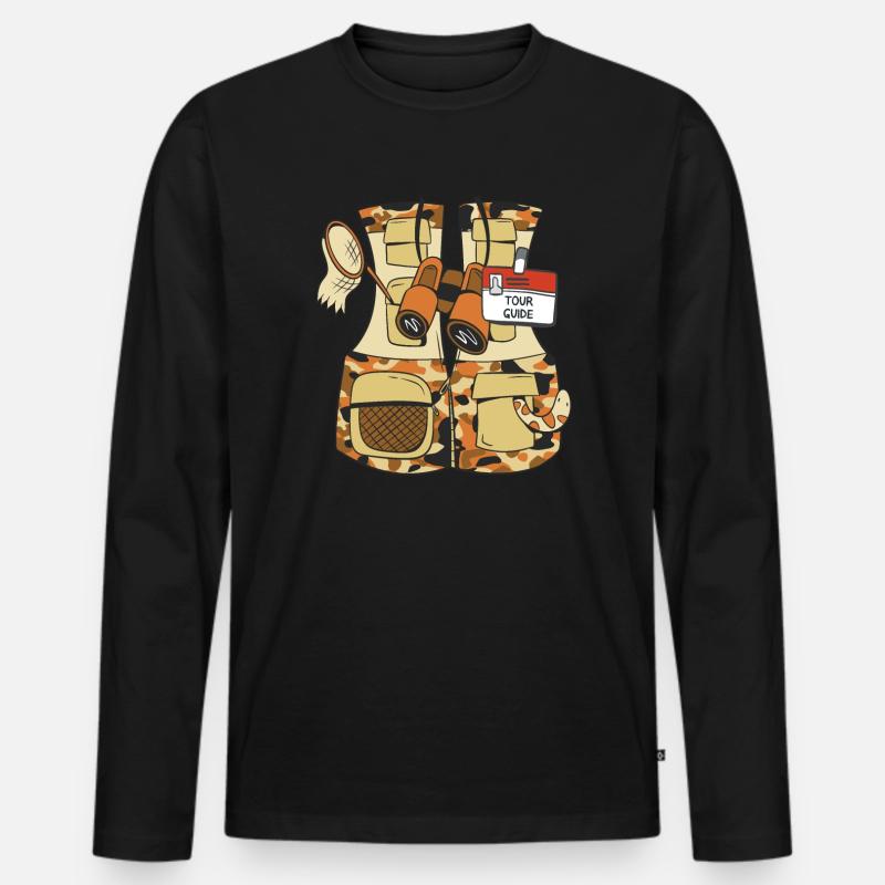 Tour Guide Funny Vest - Männer Premium Bio Langarmshirt - Schwarz