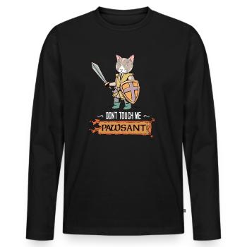 Festival de la Renaissance paysanne du chat ne me touche pas - T-shirt manches longues Premium bio Homme - noir - Devant - Nico (187cm)