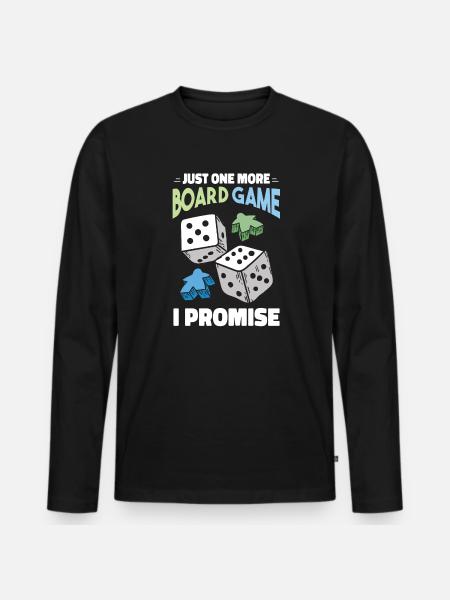 Funny Board Game Lover Cartoon - Men's Premium Organic Long Sleeve Shirt - black