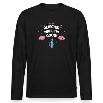 Funny Rejected Anti Valentines Day - Men's Premium Organic Long Sleeve Shirt - black - Front - Nico (187cm)
