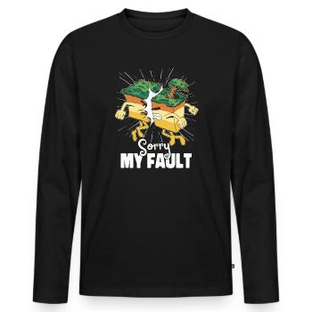 Funny Tectonic Plates Geology Art - Men's Premium Organic Long Sleeve Shirt - black - Front - Nico (187cm)