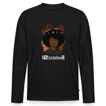 PhD-Abschlusskunst für Afro-Doktortitel - Männer Premium Bio Langarmshirt - Schwarz - Vorne - Nico (187cm)