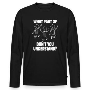 Drôle de mathématique Équation quadratique Forme d’interception de pente - T-shirt manches longues Premium bio Homme - noir - Devant - Nico (187cm)