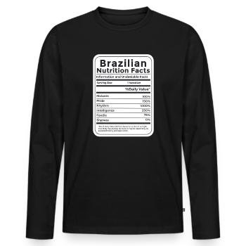 Faits nutritionnels brésiliens Fierté brésilienne - T-shirt manches longues Premium bio Homme - noir - Devant - Nico (187cm)